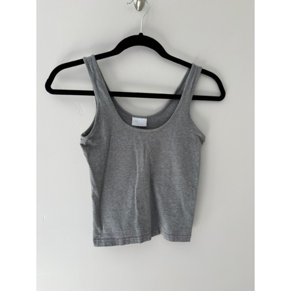 Abound Womens Heather Gray Scoop Neck Tank Top Sleeveless Basic Layering Size M